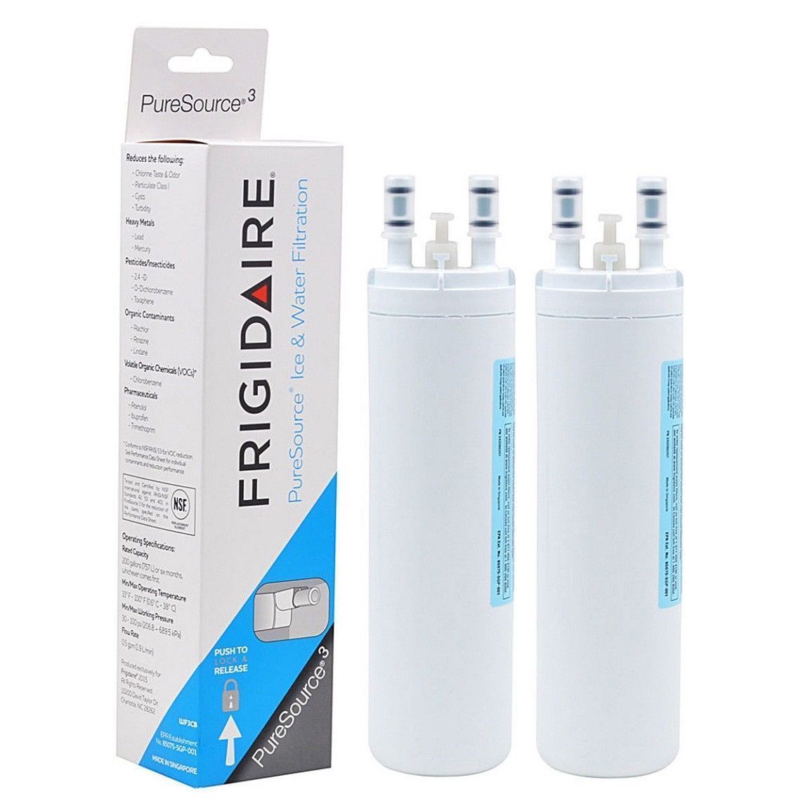 2 PACK Fit Frigidaire WF3CB Pure Source 3 Refrigerator Water